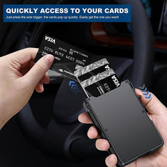 CARDLIFT™ - Vékony kártyatárca kiugró kártyamechanizmussal, RFID-védelem, akár 14 kártya