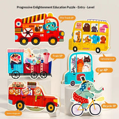 PLAYMIND™ - GYERMEK KÉTOLDALAS FÁBÓL KÉSZÜLT MÁGNESES KIRAKÓTÁBLA