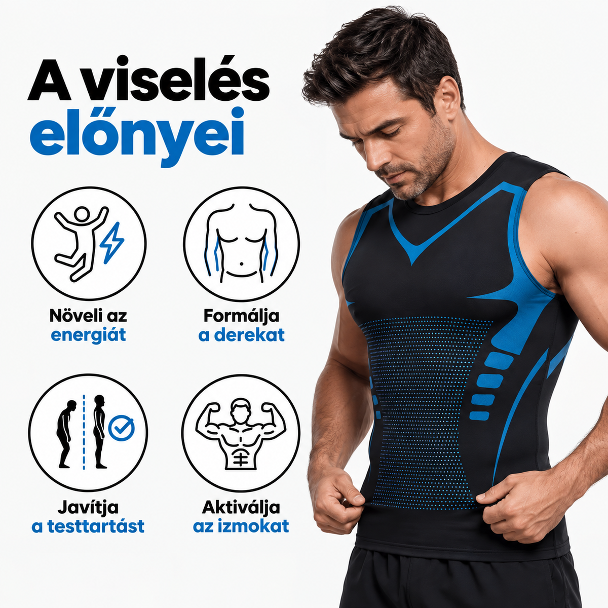 ShapeFlex™ – férfi kompressziós alakformáló felső